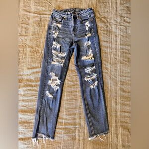American Eagle Outfitters Ripped Blue Mom Jeans
